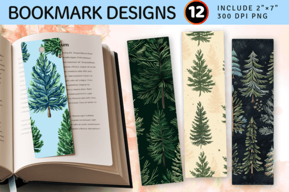 Pine Trees Embroidery PNG Bookmark Desig Review