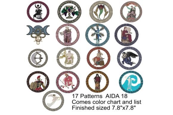 Reviewing 17 Greek Deities Embroidery Patterns